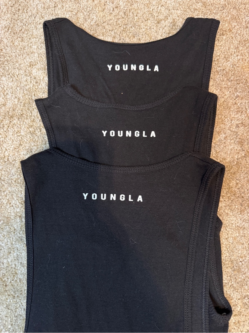 YoungLA Men's Black Wife Lovers Tank Tops - Pack of 3 - Picture 4 of 4